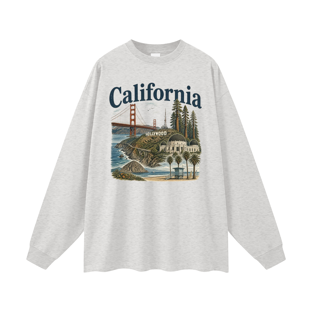 California - Men's Oversized Long Sleeve T-Shirt