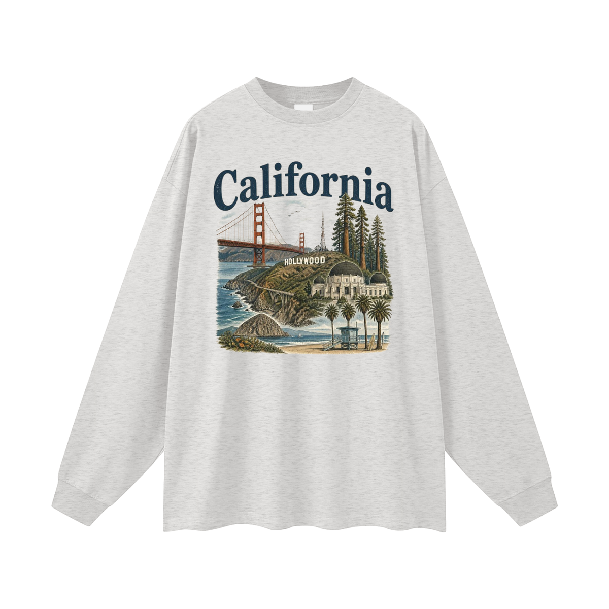 California - Men's Oversized Long Sleeve T-Shirt
