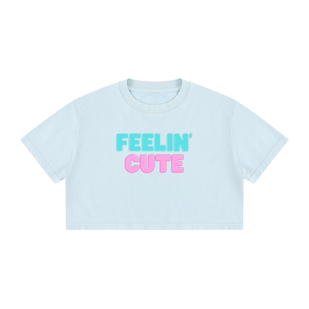 Women's Mineral Wash Cotton Crop T-Shirt