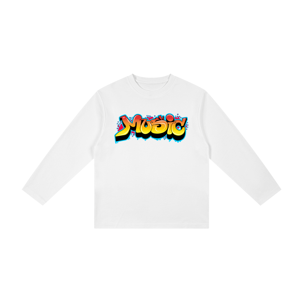 Girls Music Drop Shoulder Long Sleeve T-Shirt