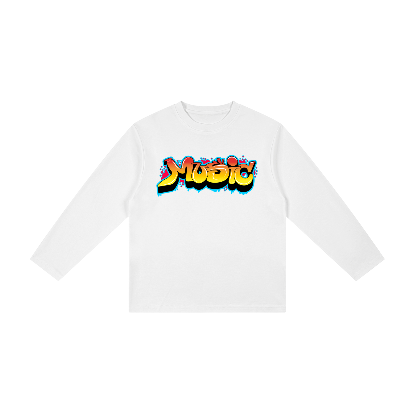 Girls Music Drop Shoulder Long Sleeve T-Shirt