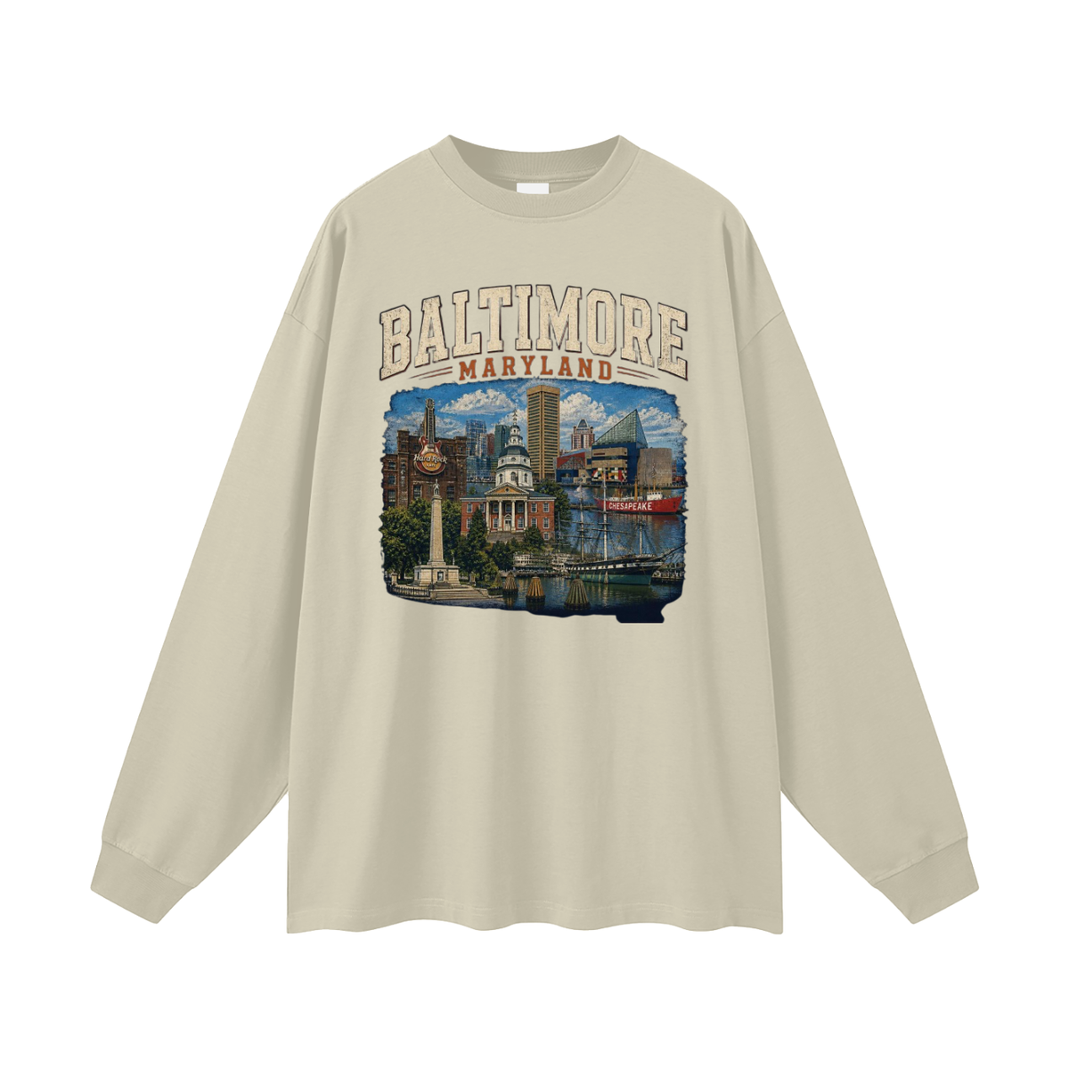 Baltimore - Men's Oversized  Long Sleeve T-Shirt