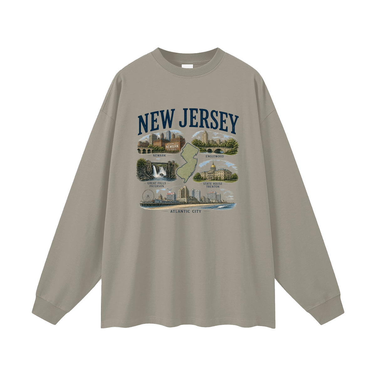 New Jersey - Oversized Long Sleeve T-Shirt