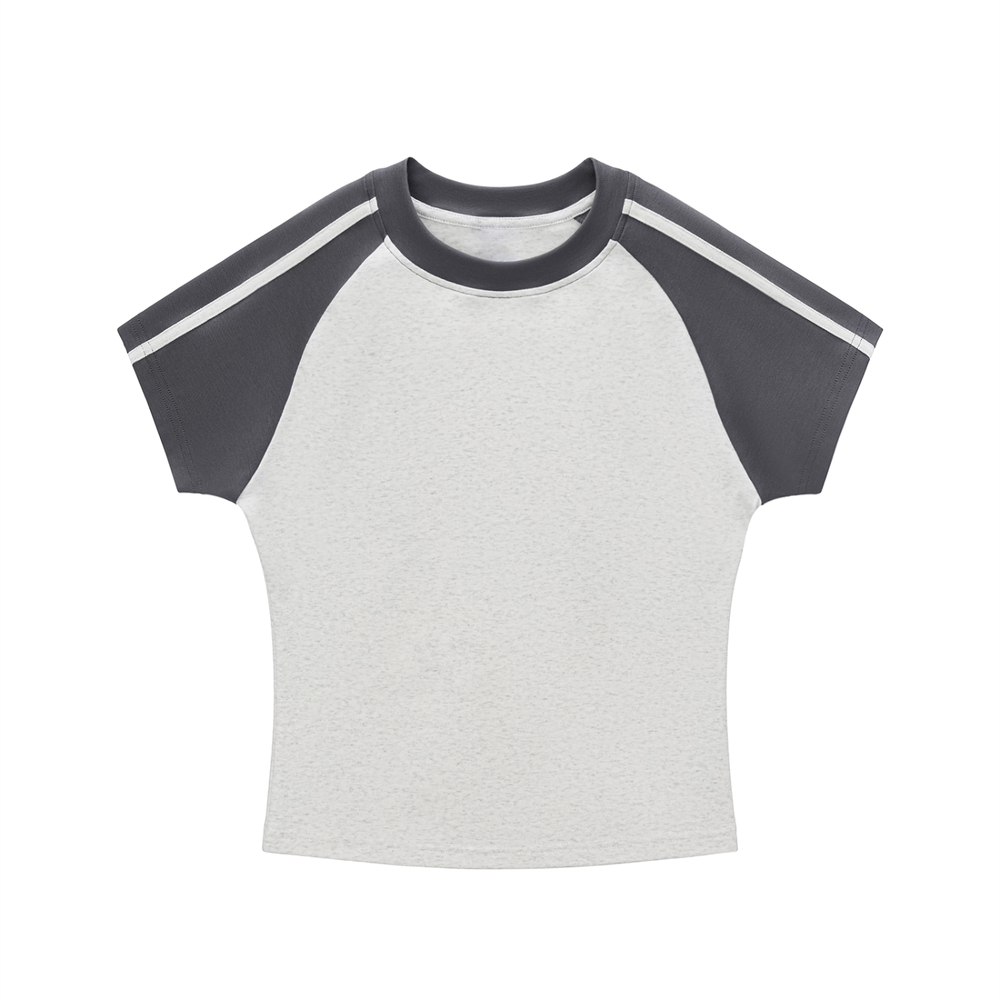 Women's Contrast Stripes Bodycon Raglan  Sleeve T-Shirt