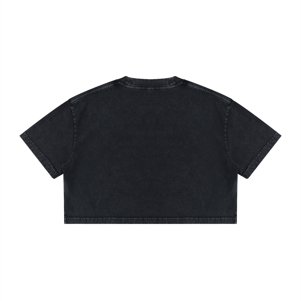 Women's Mineral Wash Cotton Crop T-Shirt: Maternity