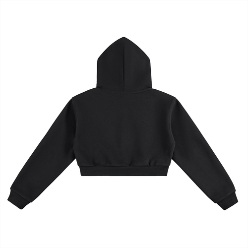 Black Love Essential Cropped Hoodie – Women’s 350 GSM Streetwear