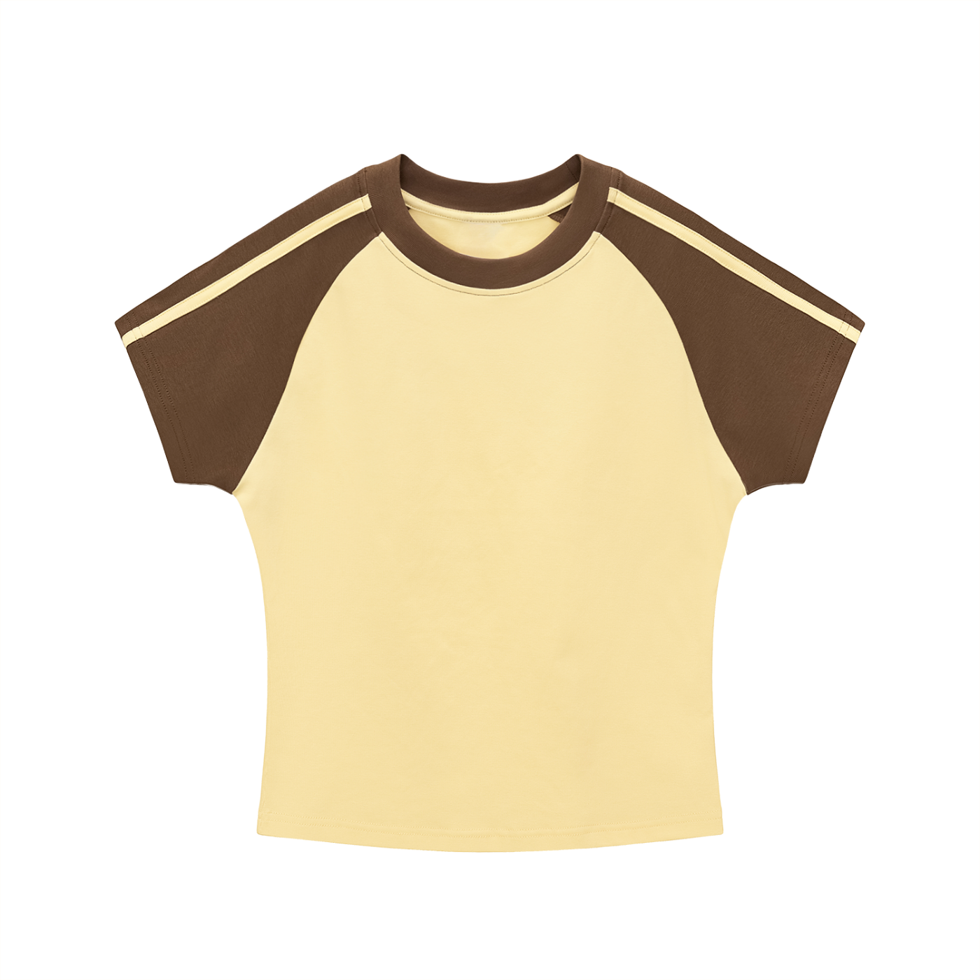 Women's Contrast Stripes Bodycon Raglan  Sleeve T-Shirt