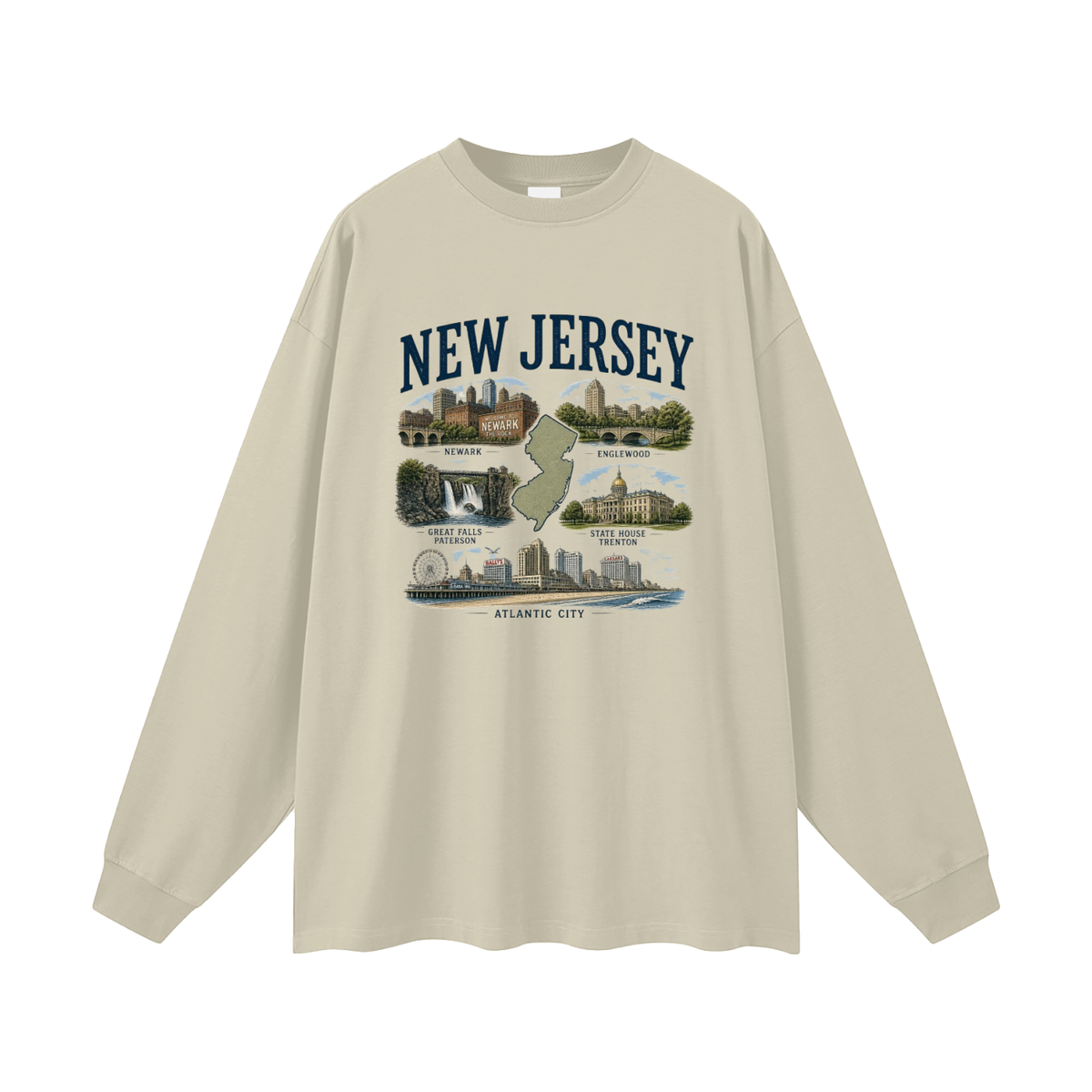 New Jersey - Oversized Long Sleeve T-Shirt