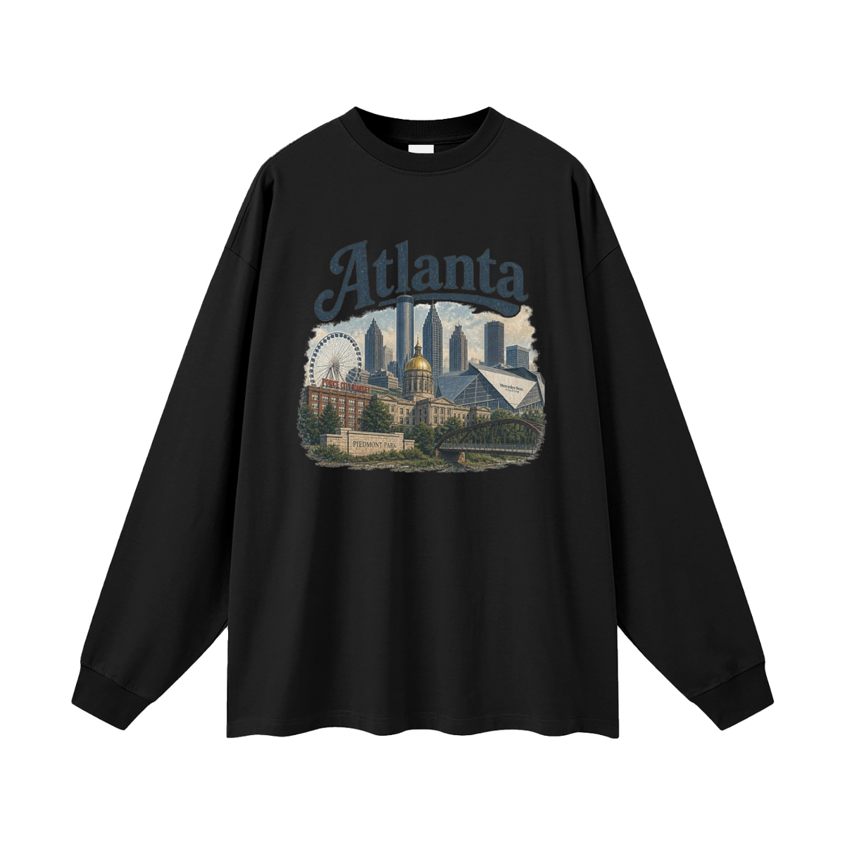 Atlanta - Men's Oversized Long Sleeve T-Shirt