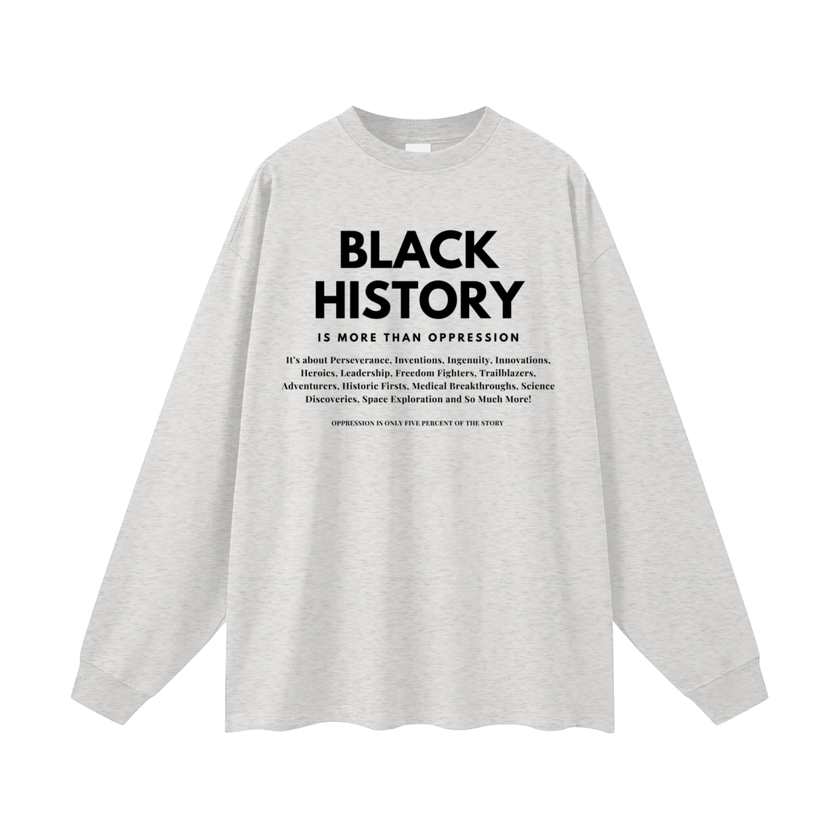 Men's Unisex Long Sleeve T-Shirt: Black History Is More Than Oppression
