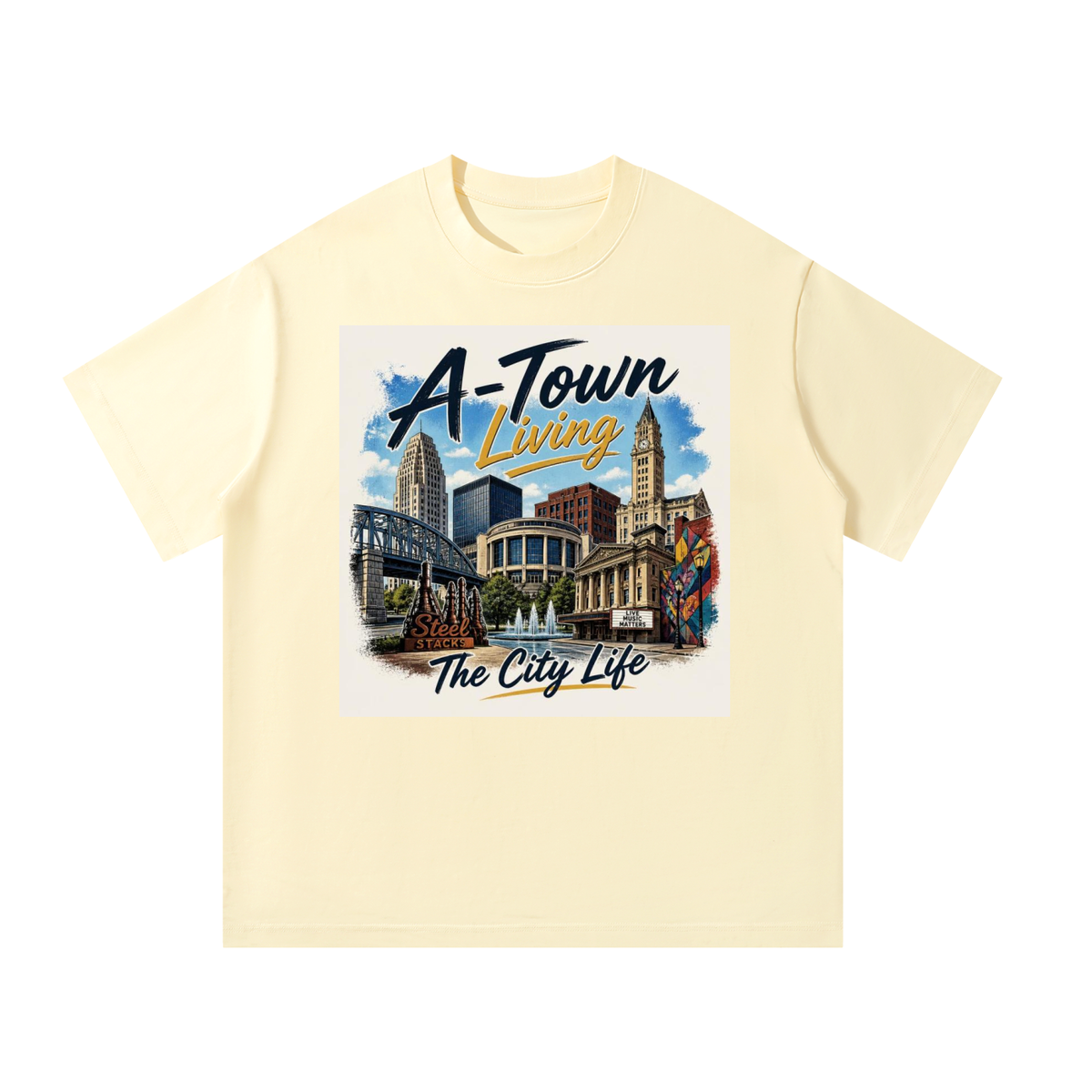 A-Town Allentown PA Men’s Oversized T-Shirt – 100% Cotton Local Pride Tee