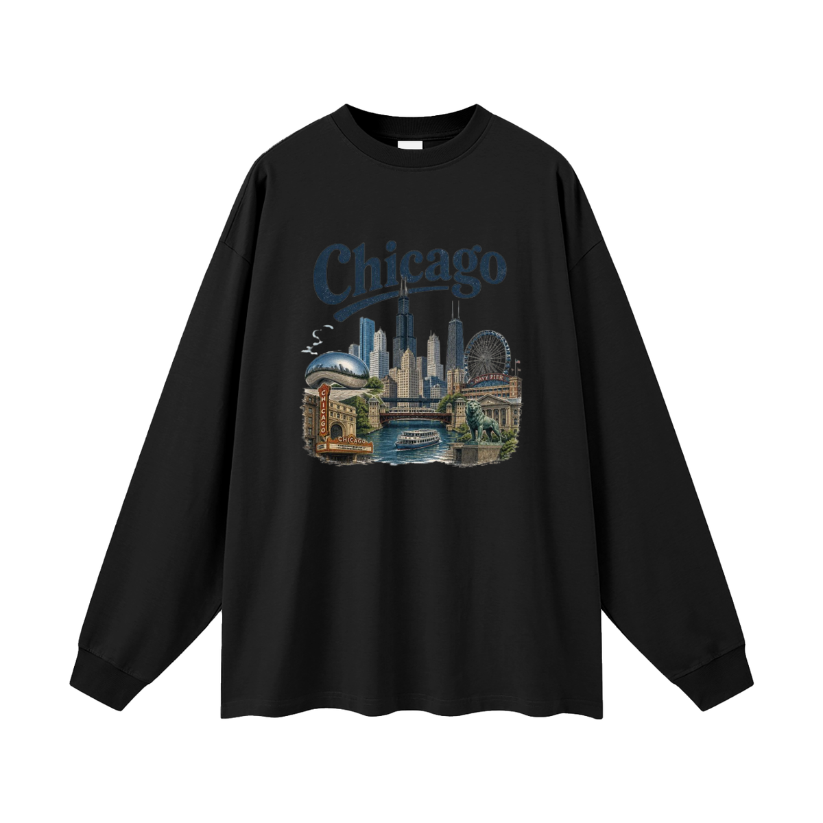 Chicago - Oversized  Long Sleeve T-Shirt