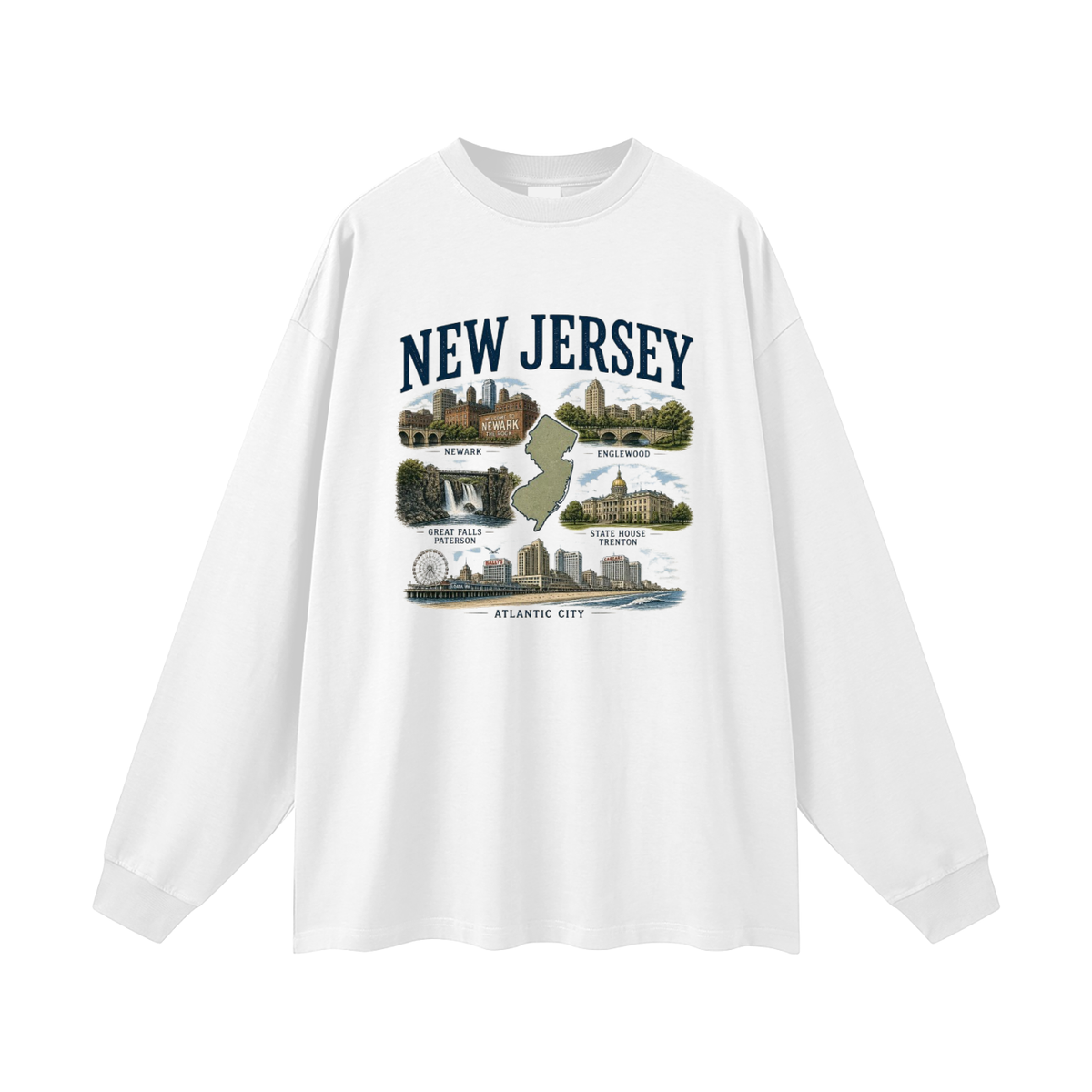 New Jersey - Oversized Long Sleeve T-Shirt