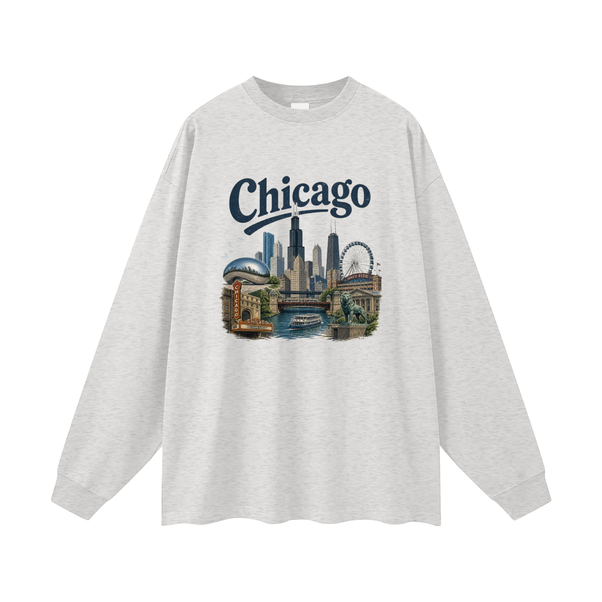 Chicago - Oversized  Long Sleeve T-Shirt