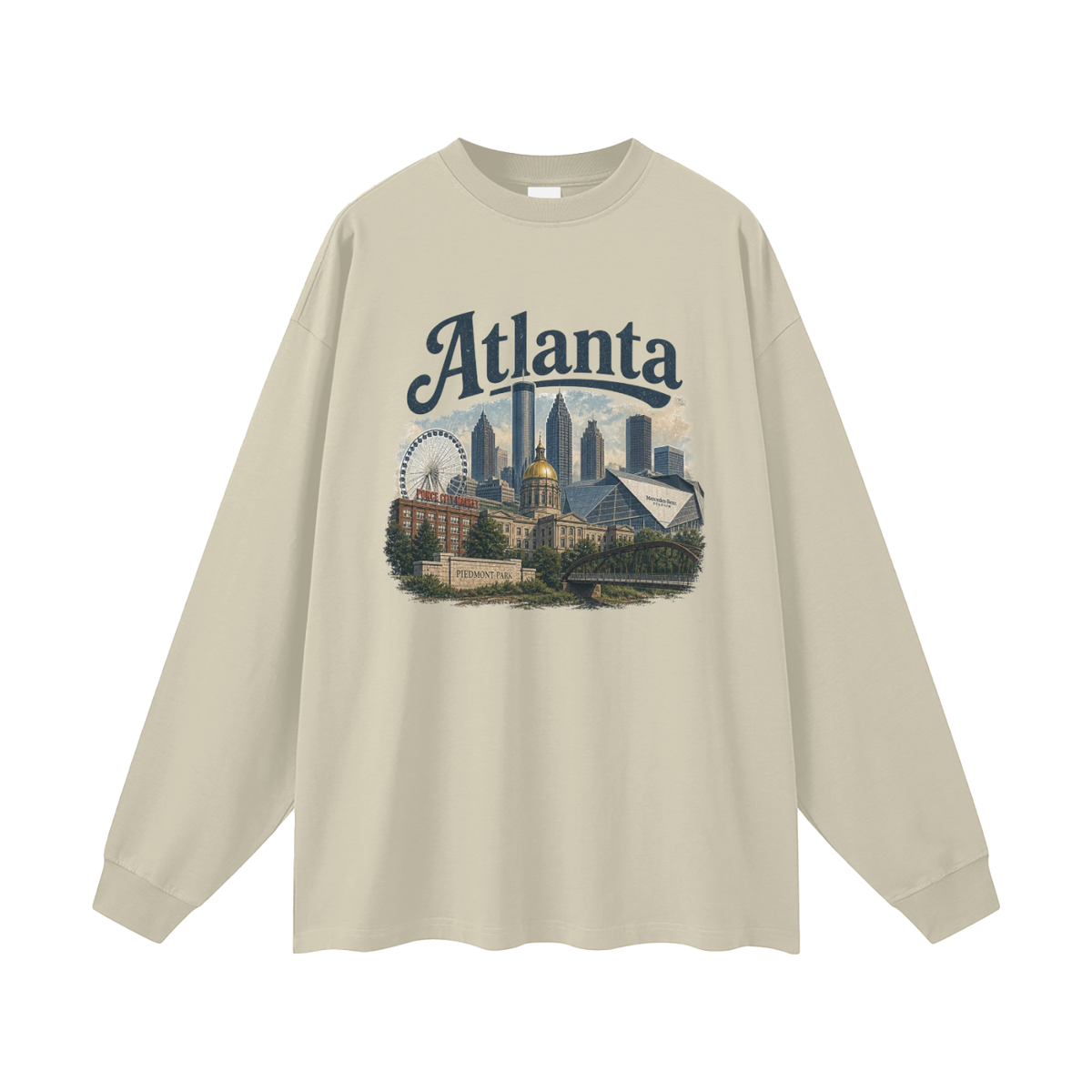 Atlanta - Men's Oversized Long Sleeve T-Shirt