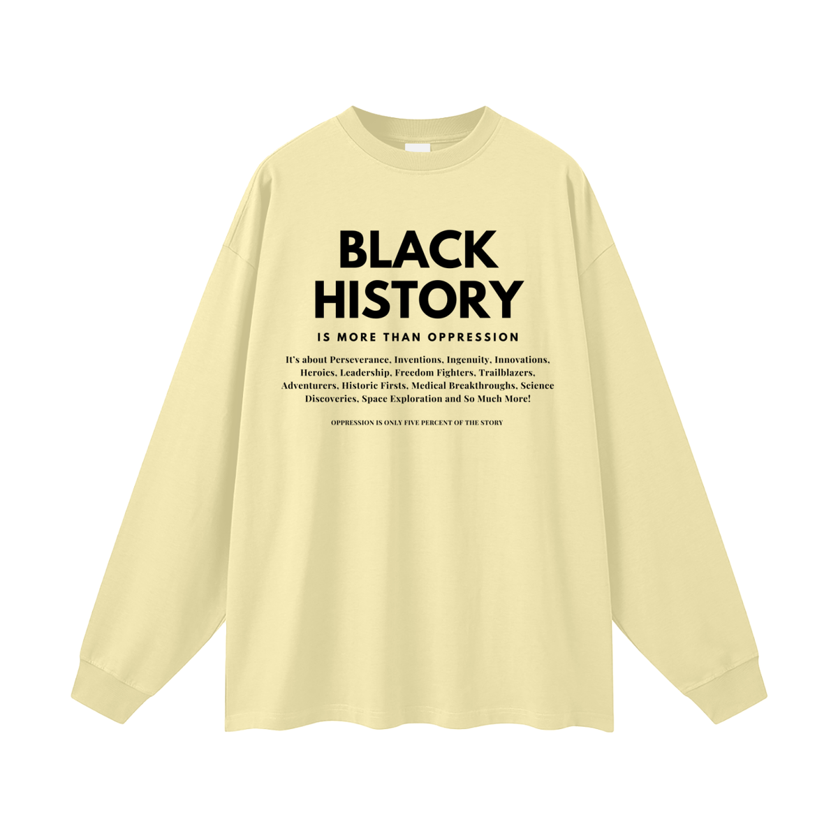 Men's Unisex Long Sleeve T-Shirt: Black History Is More Than Oppression