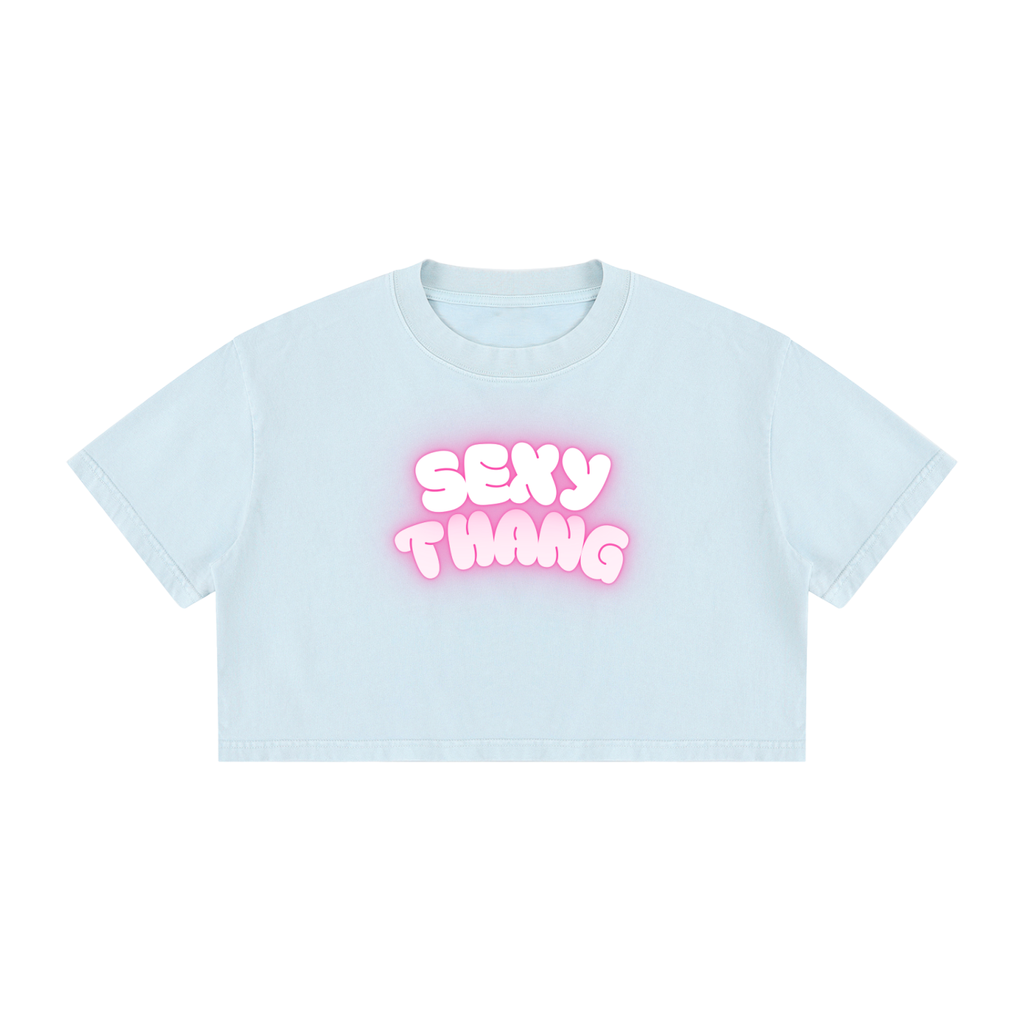 Women's Mineral Wash Cotton Crop T-Shirt
