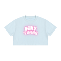 Women's Mineral Wash Cotton Crop T-Shirt