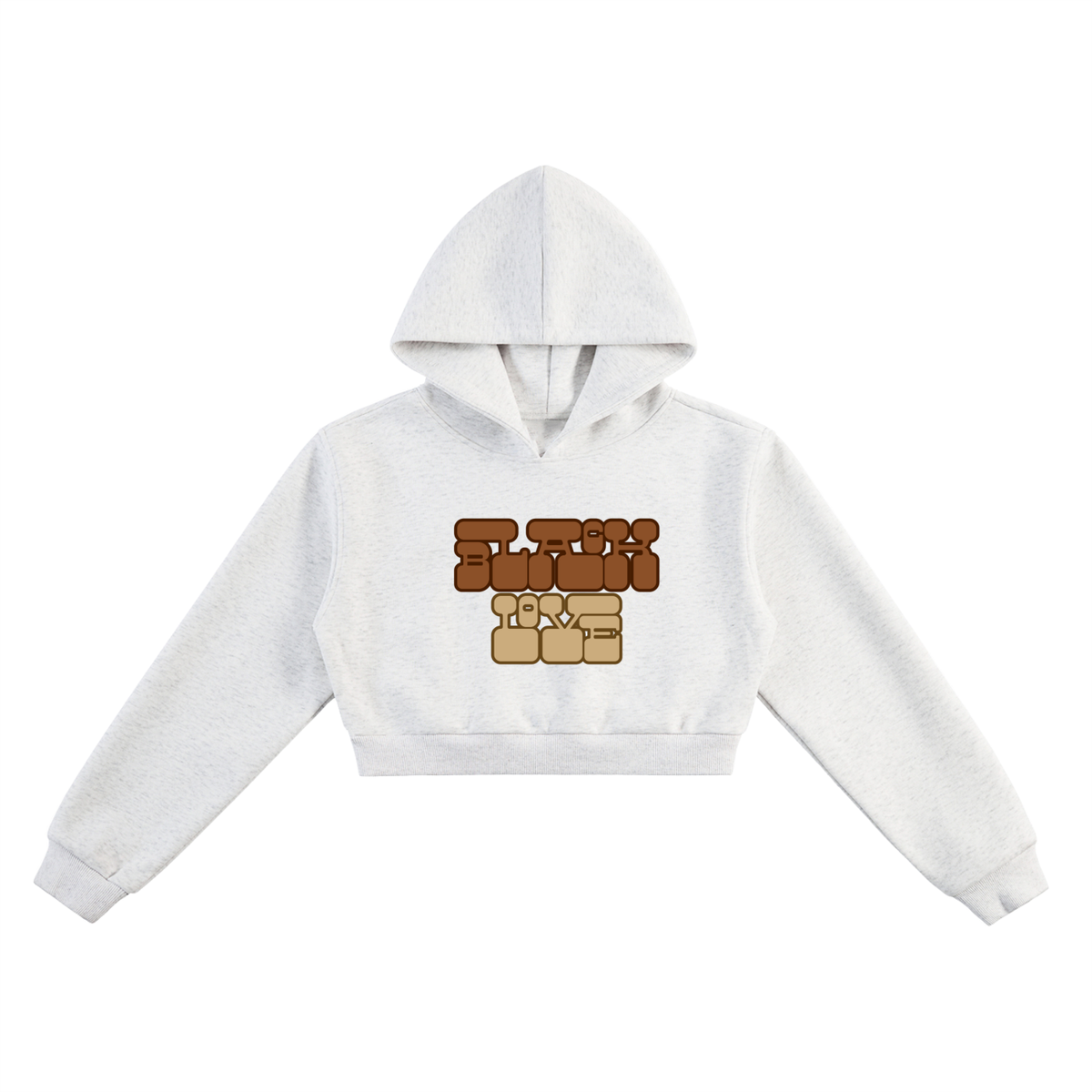 Black Love Essential Cropped Hoodie – Women’s 350 GSM Streetwear