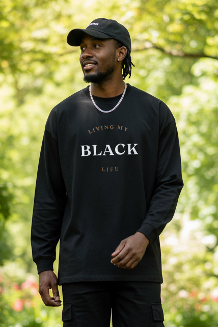 Living My Black Life - Men's Oversized  Long Sleeve T-Shirt