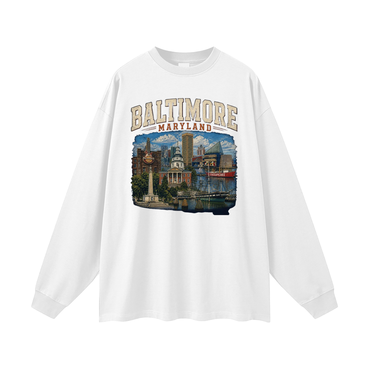 Baltimore - Men's Oversized  Long Sleeve T-Shirt