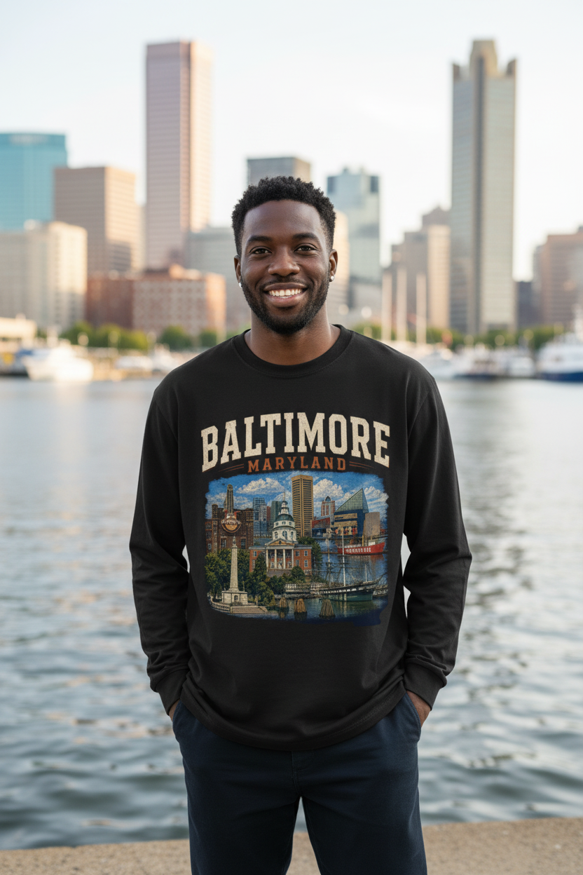 Baltimore - Men's Oversized  Long Sleeve T-Shirt