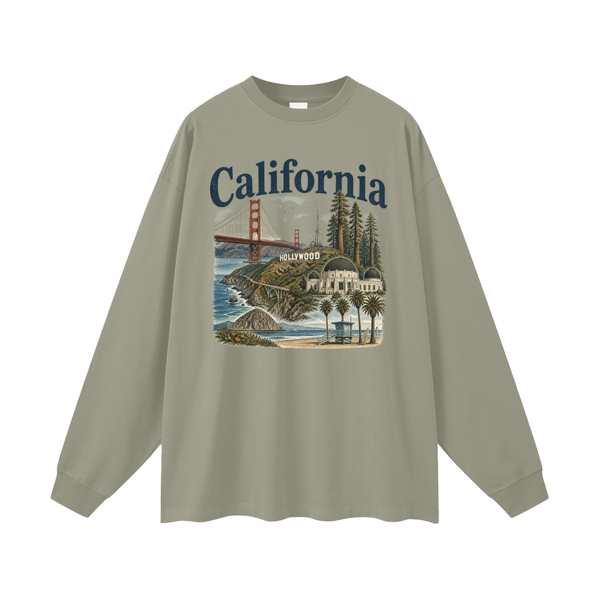 California - Men's Oversized Long Sleeve T-Shirt