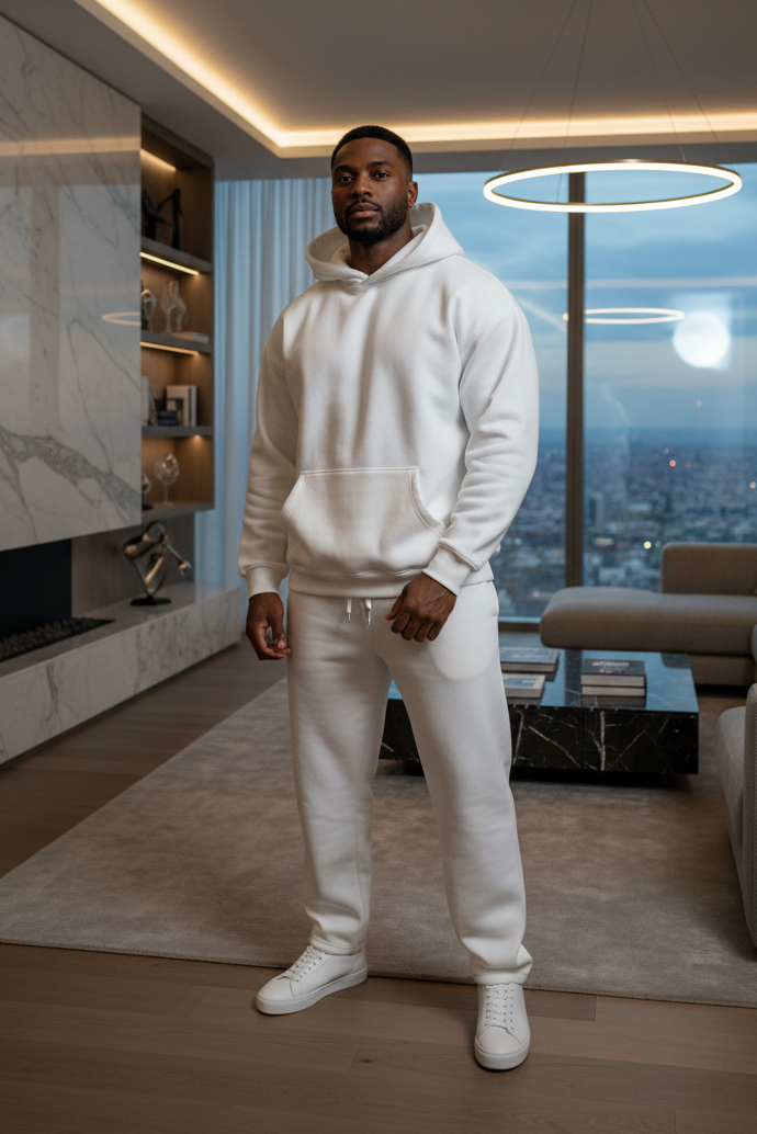 Men's Heavyweight Cotton Blend Hoodie – Casual Streetwear Pullover