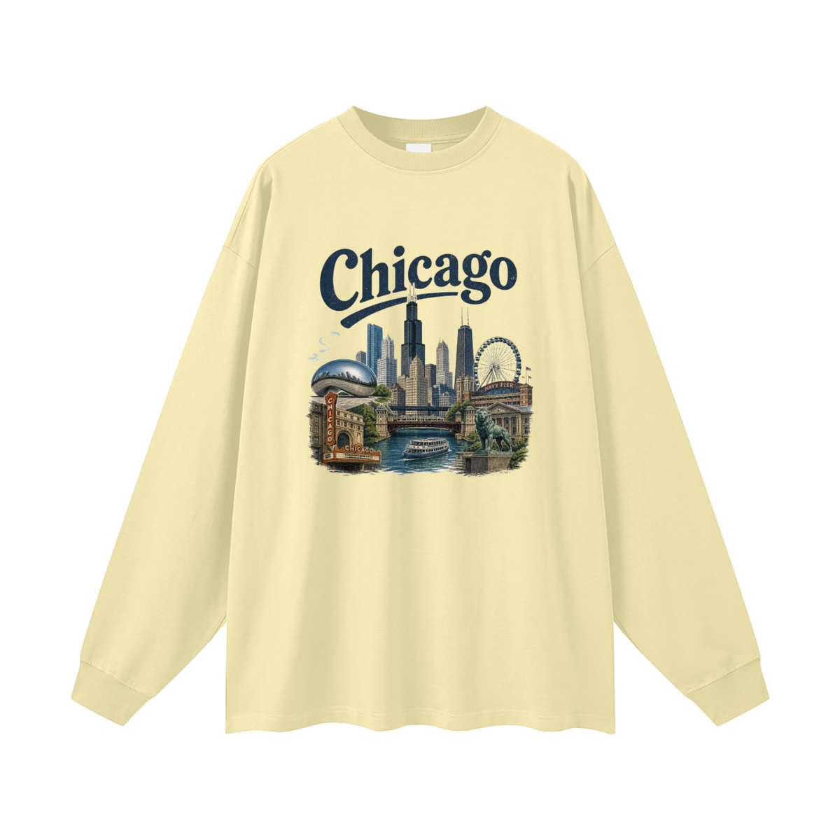 Chicago - Oversized  Long Sleeve T-Shirt