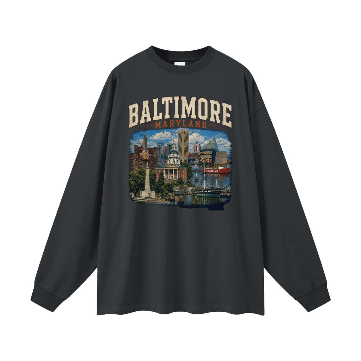 Baltimore - Men's Oversized  Long Sleeve T-Shirt