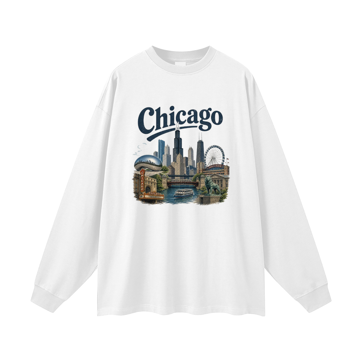 Chicago - Oversized  Long Sleeve T-Shirt
