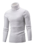 Men's Full Size Classic Cable Knit Turtleneck Sweater Plus Size
