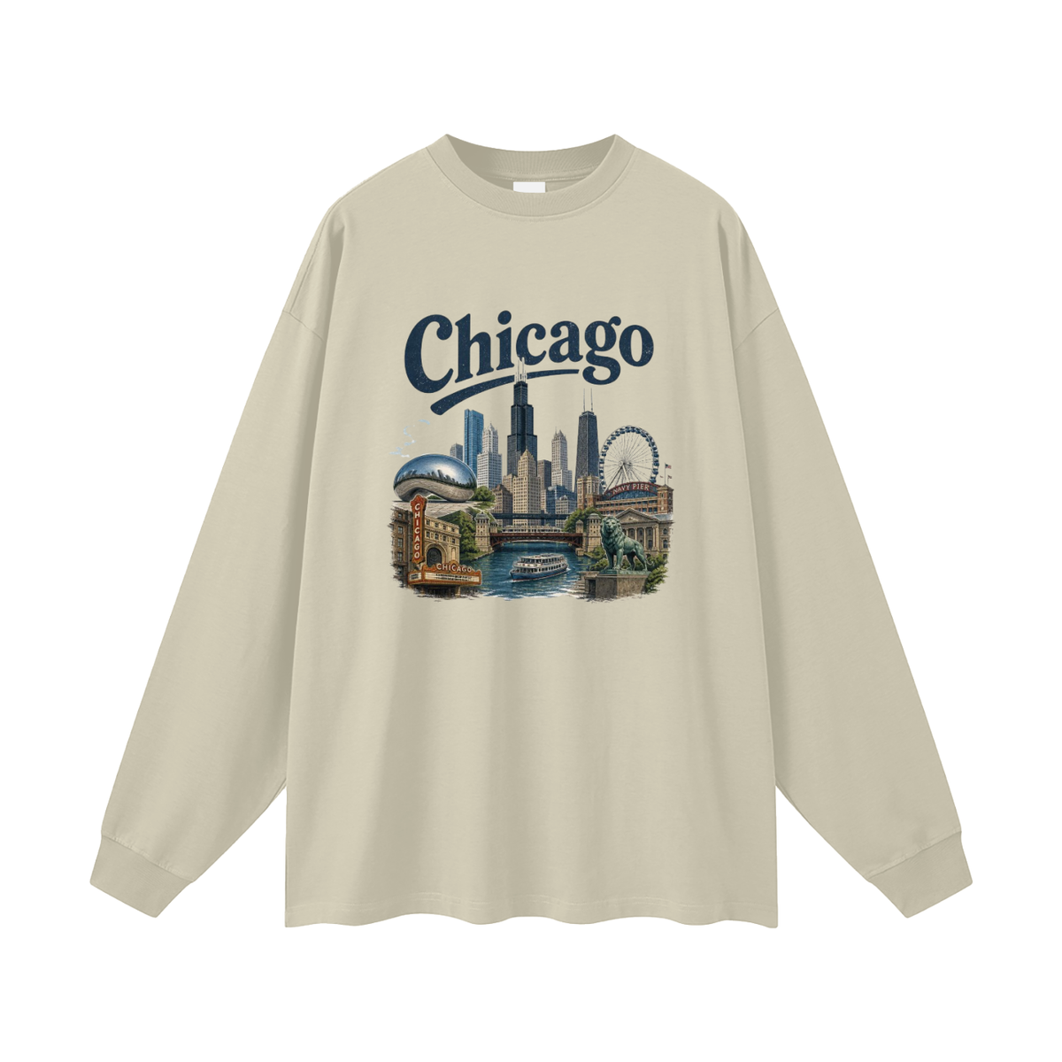 Chicago - Oversized  Long Sleeve T-Shirt