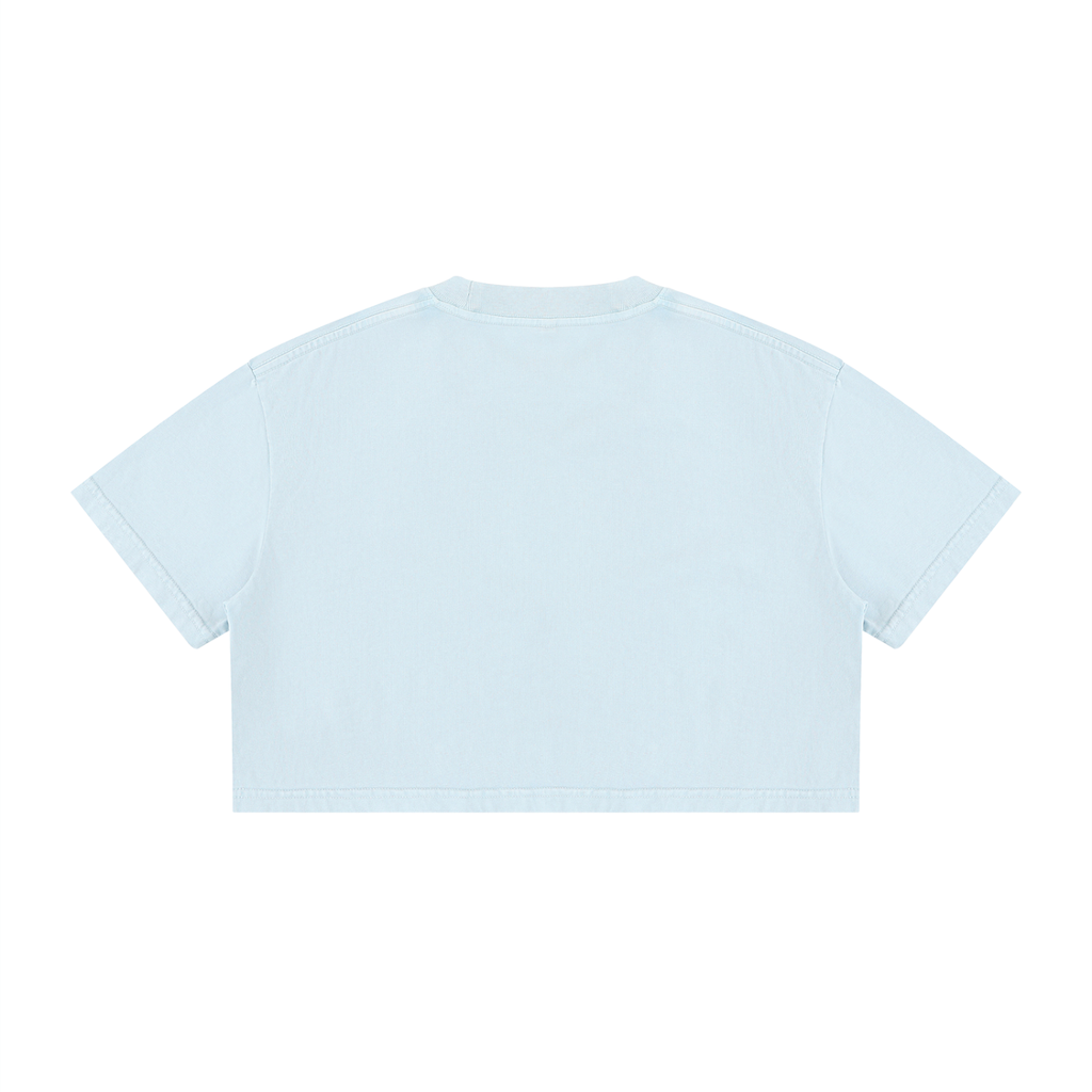 Women's Mineral Wash Cotton Crop T-Shirt: Love
