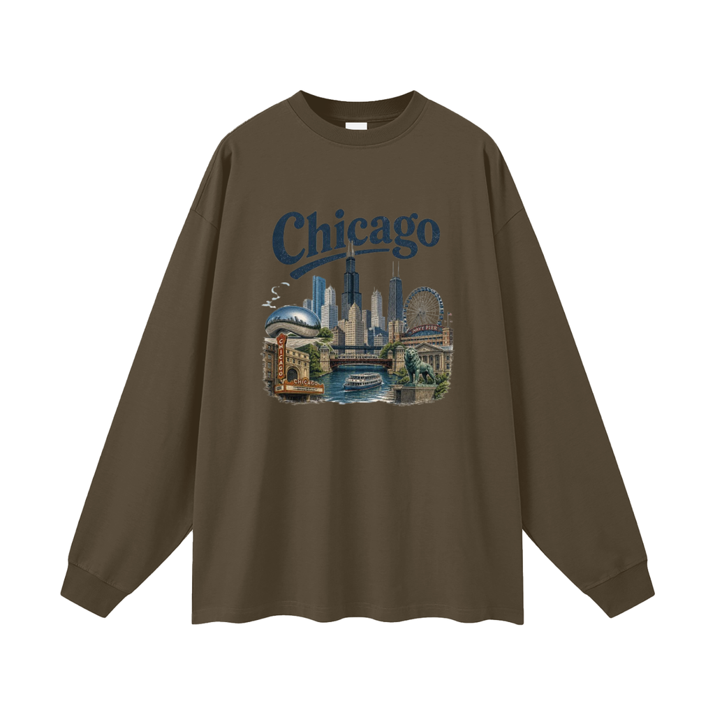 Chicago - Oversized  Long Sleeve T-Shirt
