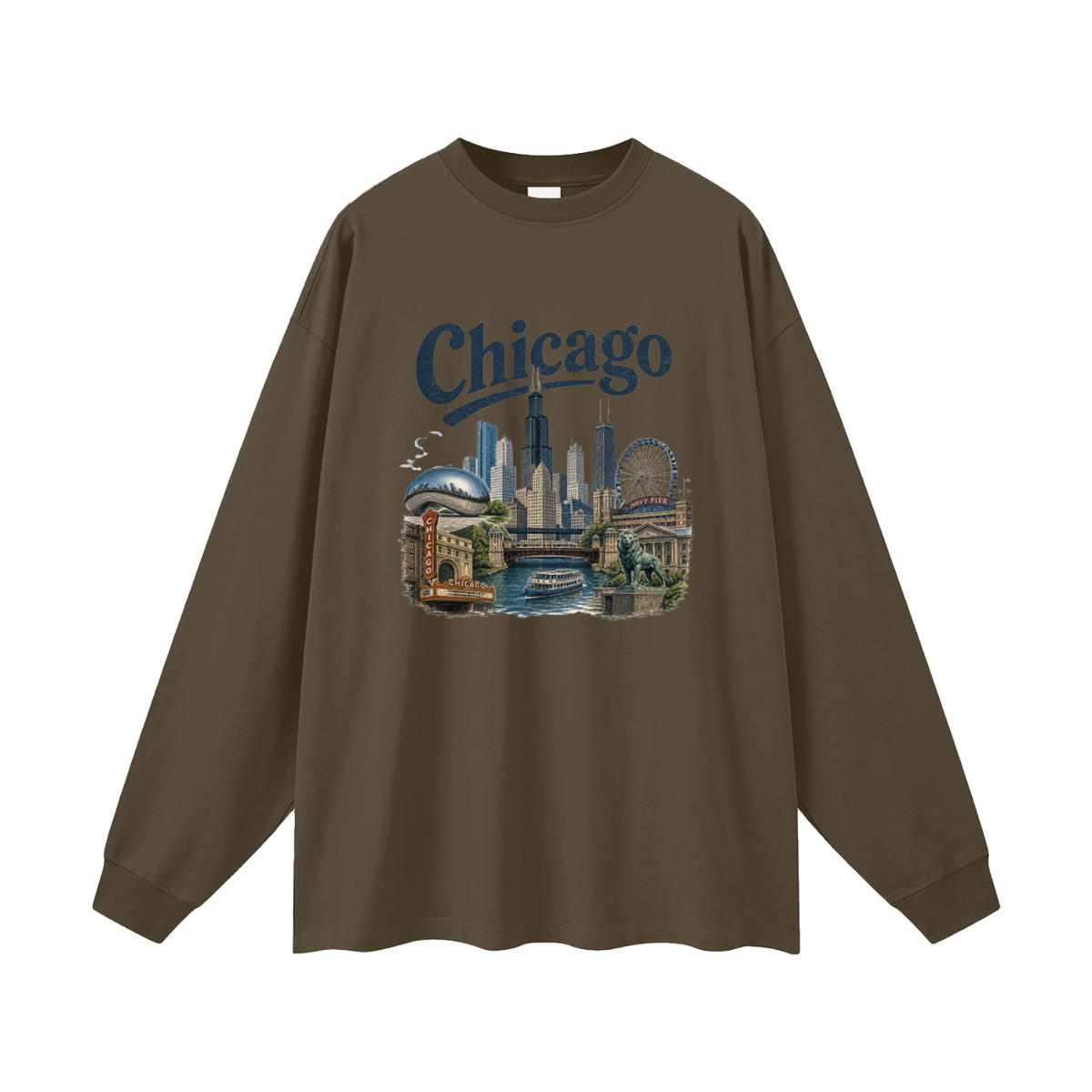 Chicago - Oversized  Long Sleeve T-Shirt