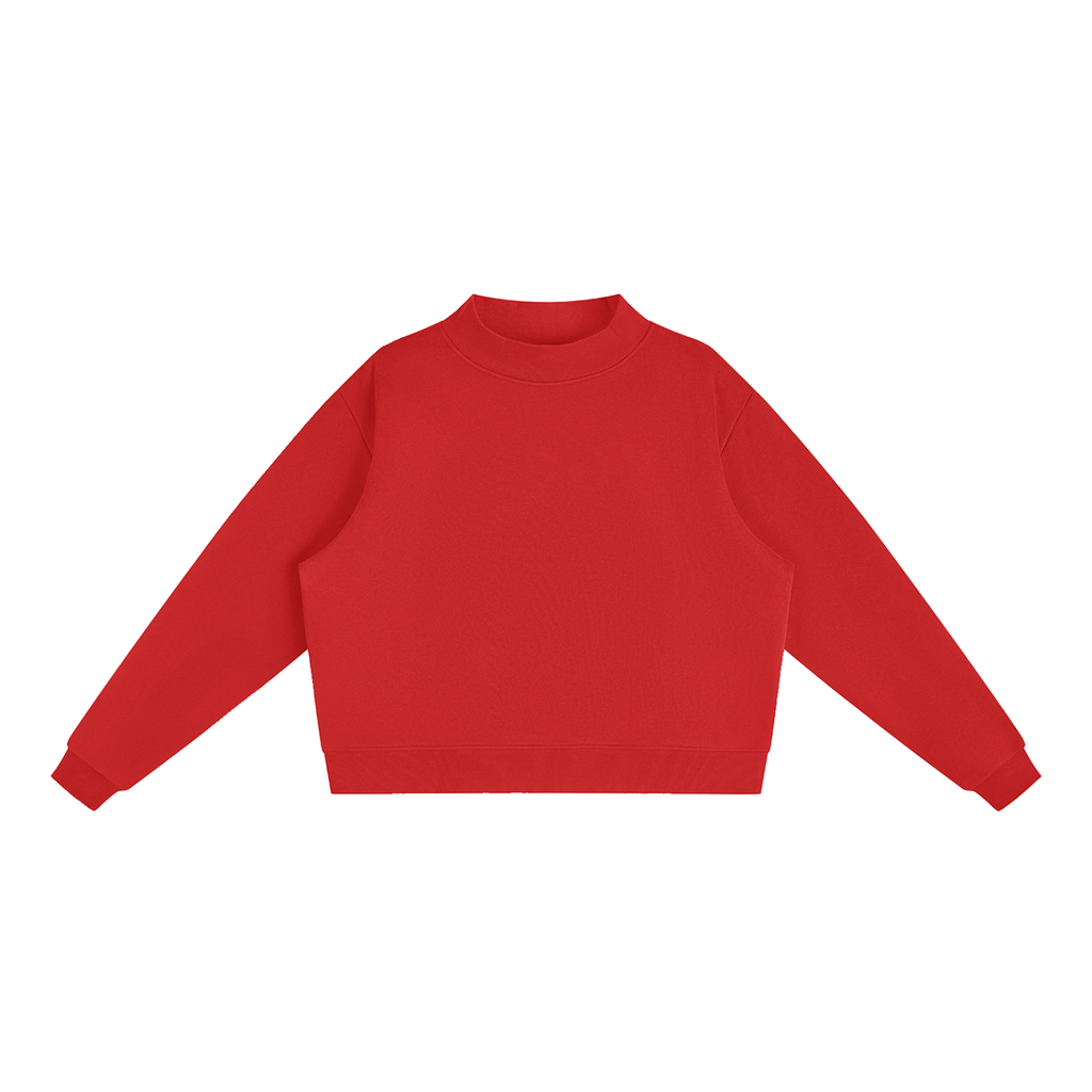 Women's Essential Fleece Mock-Neck Crew Sweatshirt