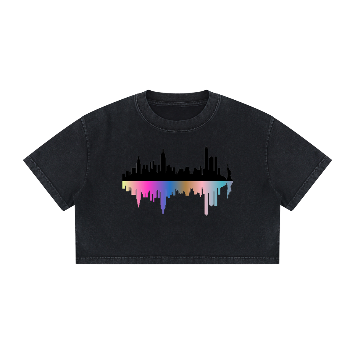 Women's Mineral Wash Cotton Crop T-Shirt