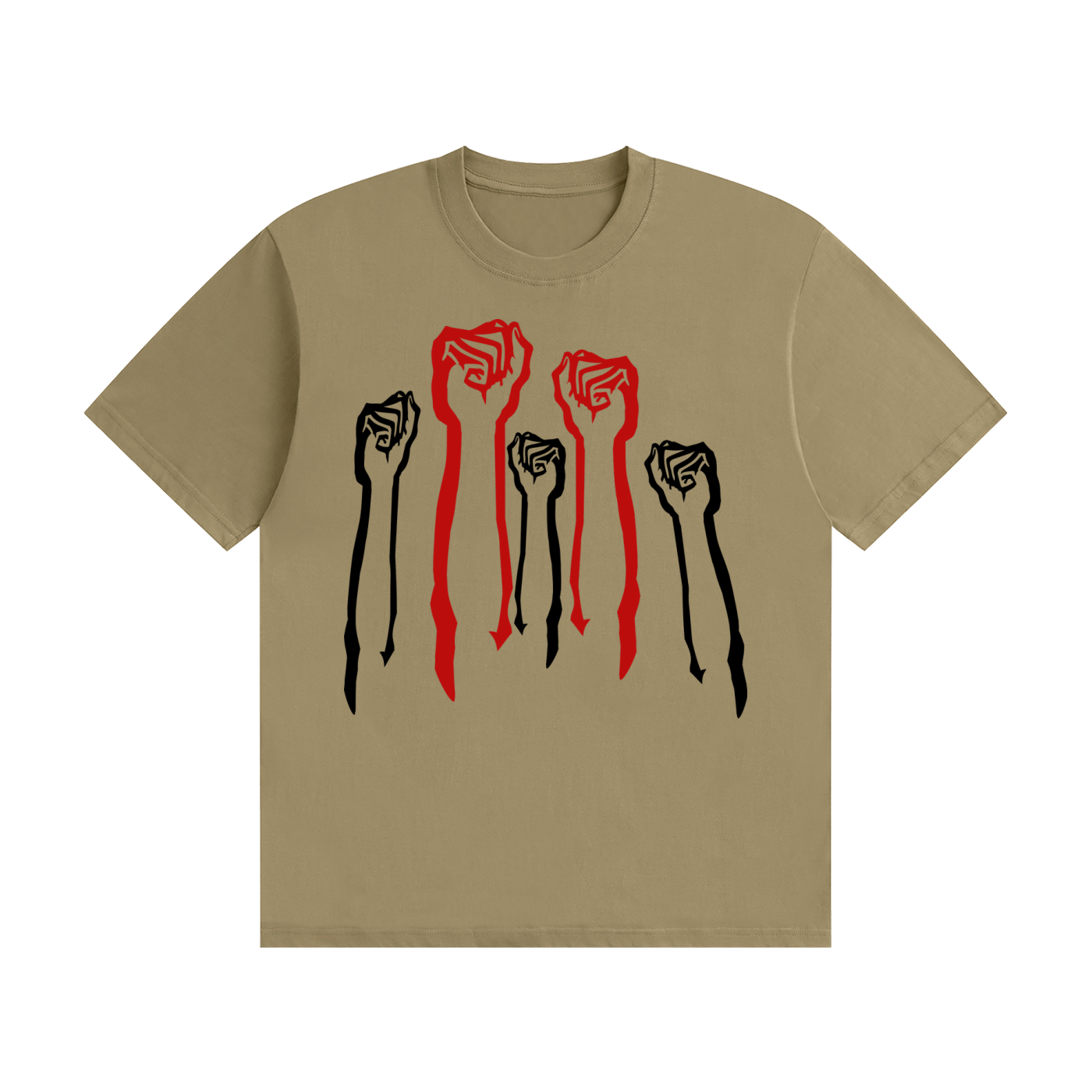 Seamless Cotton T-Shirt: Raise Your Fists