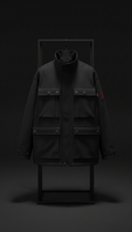 Oversized Utility Jacket Matte Black