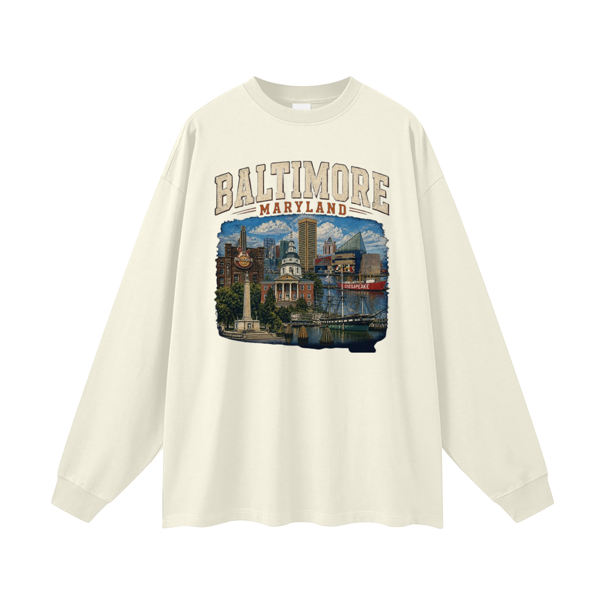 Baltimore - Men's Oversized  Long Sleeve T-Shirt
