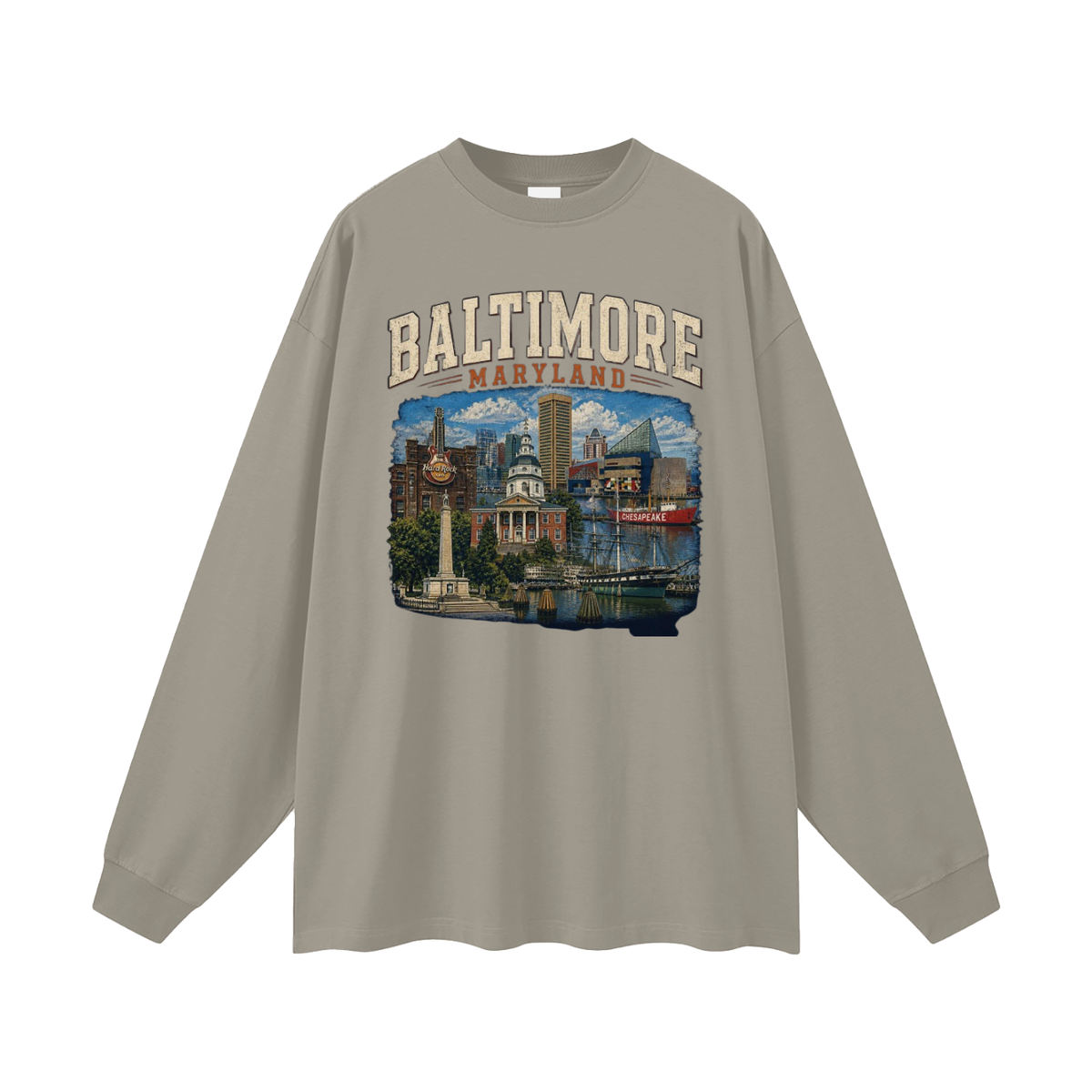 Baltimore - Men's Oversized  Long Sleeve T-Shirt