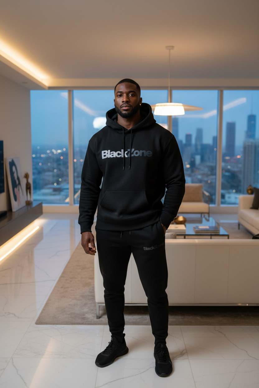 BlackZone Men’s Oversized Fleece Hoodie – 350 GSM Heavyweight Streetwear