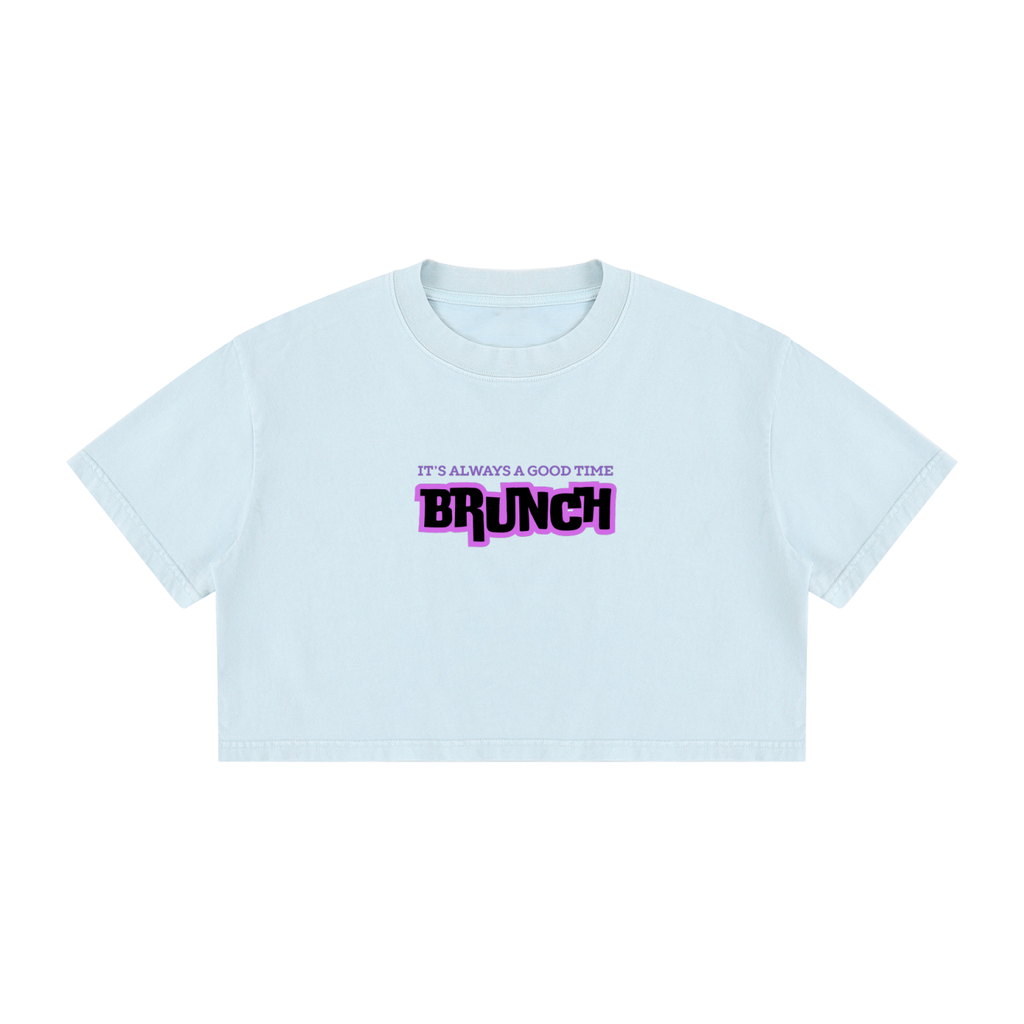 Women's Mineral Wash Cotton Crop T-Shirt