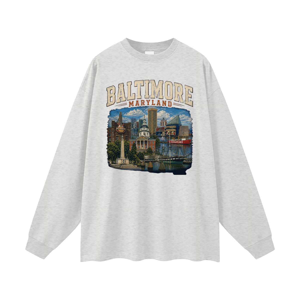 Baltimore - Men's Oversized  Long Sleeve T-Shirt