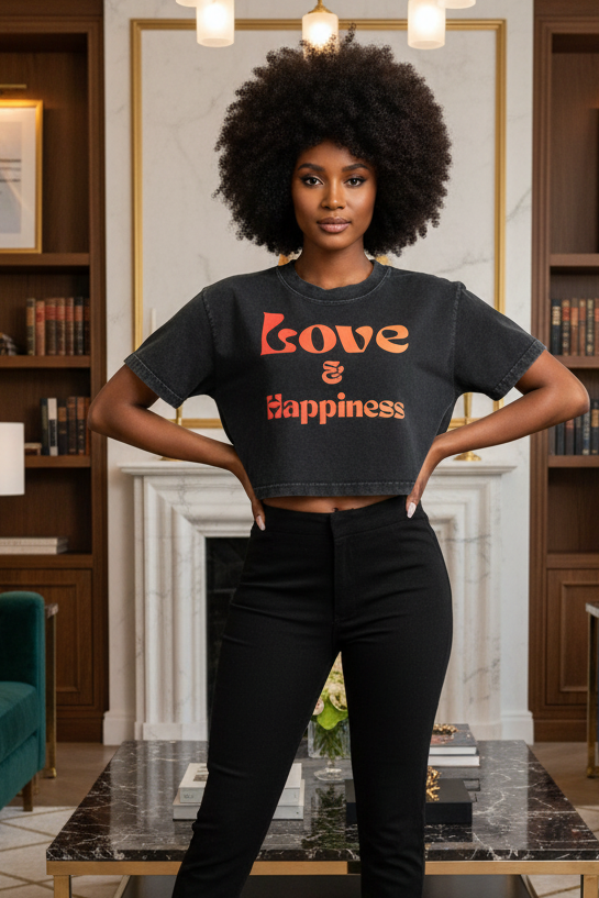 Women's Mineral Wash Cotton Crop T-Shirt