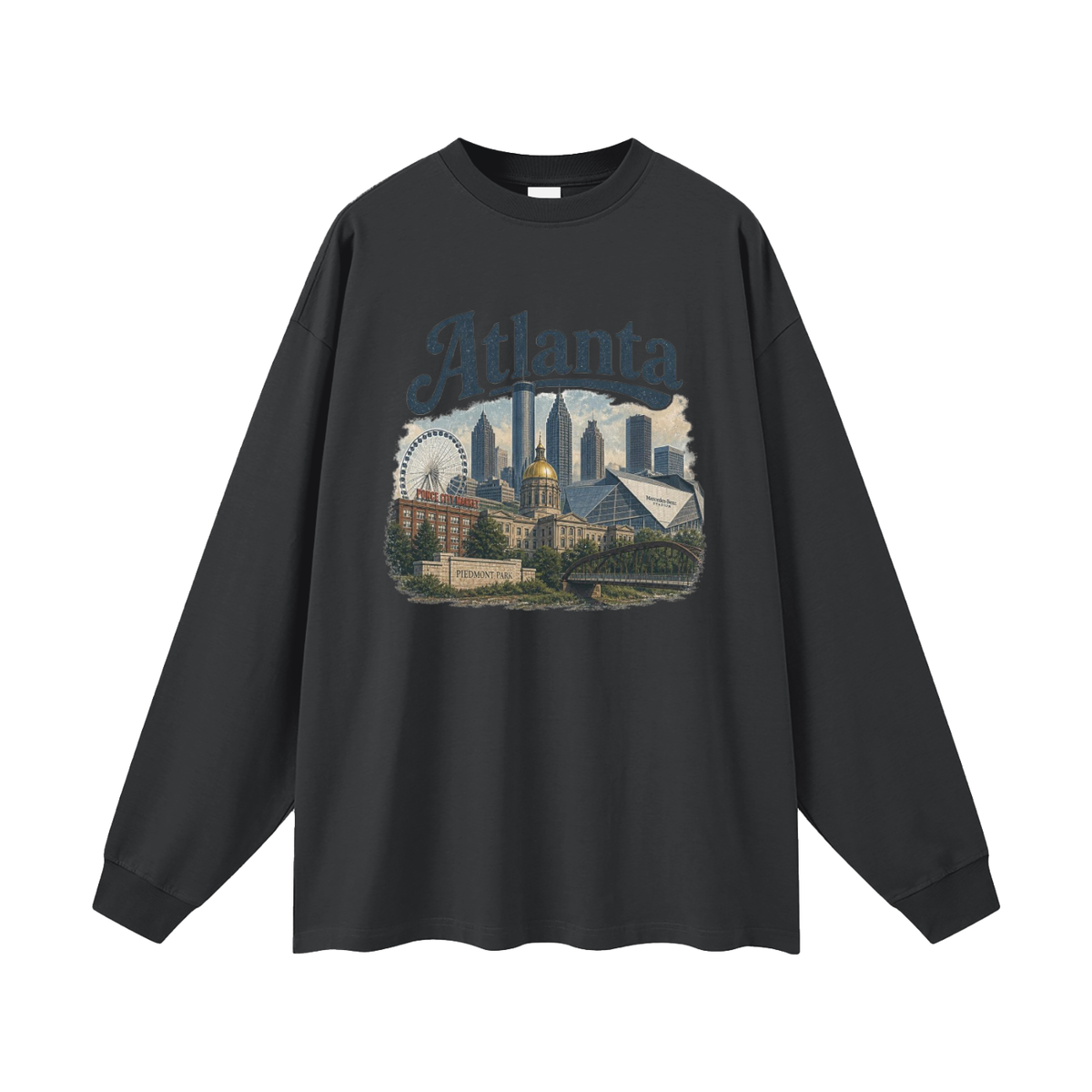 Atlanta - Men's Oversized Long Sleeve T-Shirt