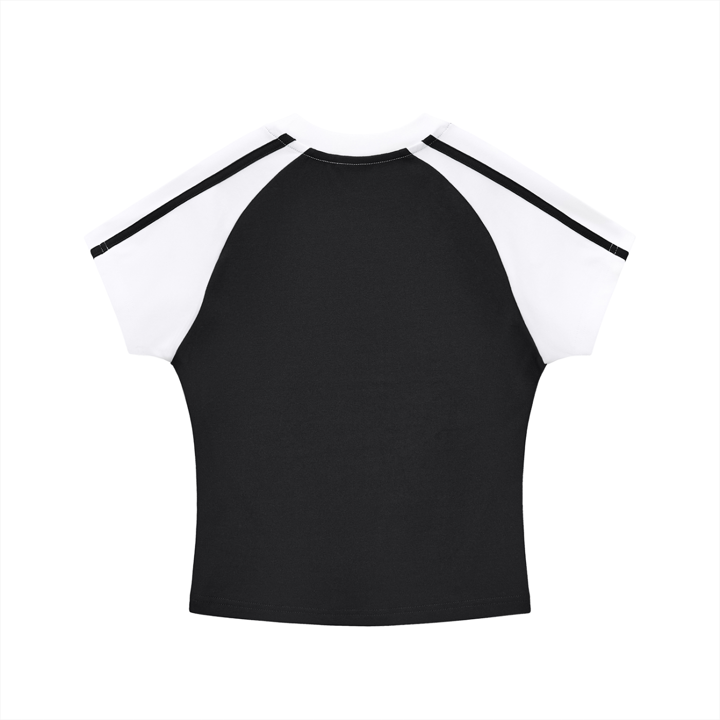 Women's Contrast Stripes Bodycon Raglan  Sleeve T-Shirt