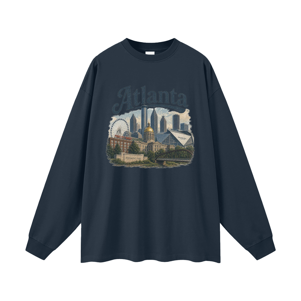 Atlanta - Men's Oversized Long Sleeve T-Shirt