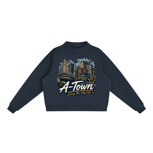 A-Town/Allentown: Living The City Life - Women's Essential Fleece Mock-Neck Crew Sweatshirt